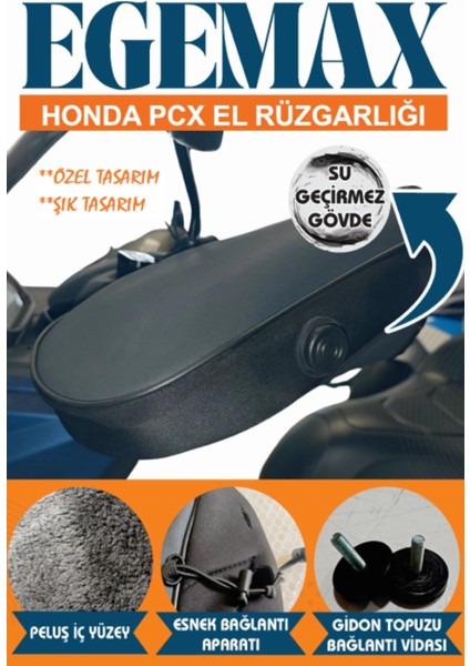 Honda Pcx 125 150 Forza 250 Uyumlu Elcik Koruma Rüzgarlığı