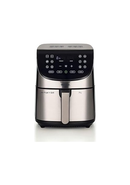 Ariete Airfryer Inox 4628/00-7 Litre Kapasiteli Geniş Sepet, Metal, 12 Program, Kurutma, Crispy
