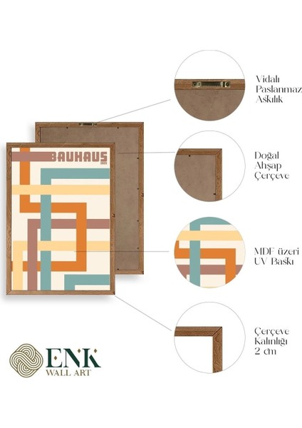 Bauhaus Ahşap Çerçeveli Tablo fırsatları