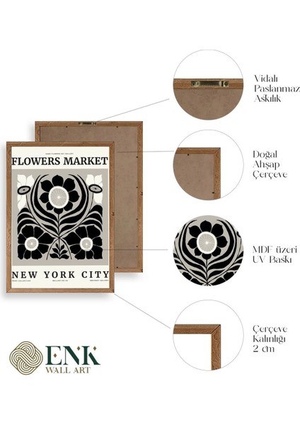 Çiçek Ahşap Çerçeveli Tablo fırsatları
