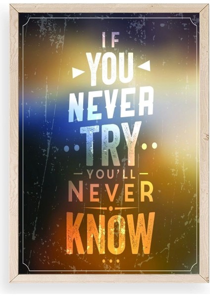 Motto Ahşap Çerçeveli Tablo