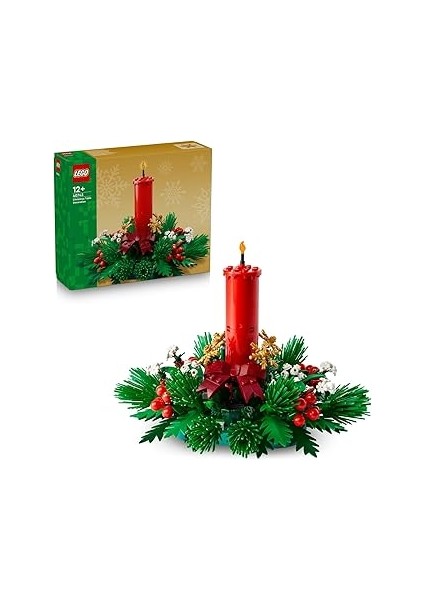 Yılbaşı Masa Süsü 40743 – 12 Yaş Üzeri Çocuklar Için Kırmızı Mum, Orman Meyveleri, Altın Yıldı