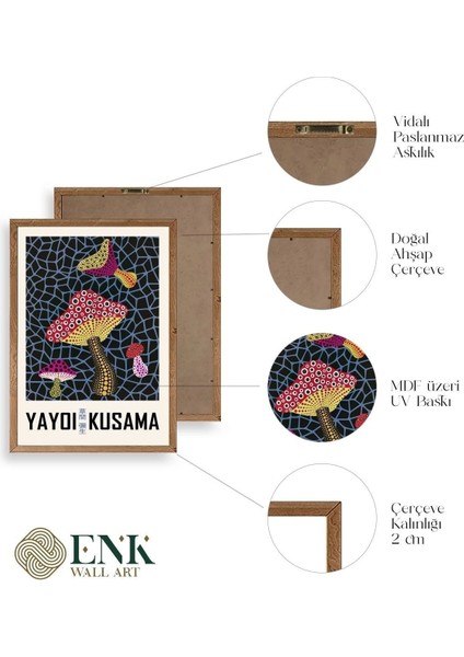 Yayoi Kusama Ahşap Çerçeveli Tablo fırsatları