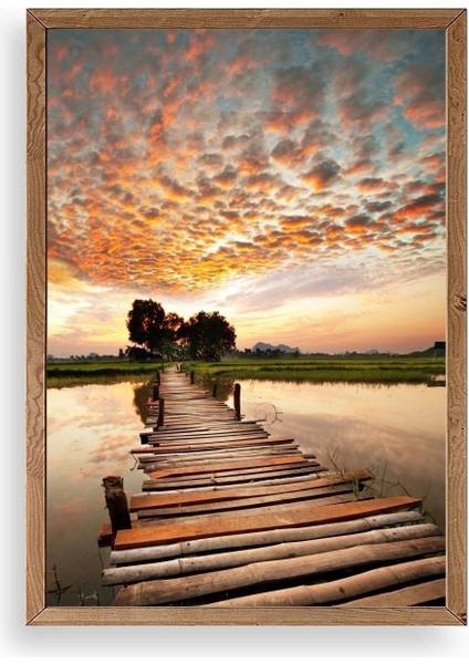 Manzara Doğa Ahşap Çerçeveli Tablo