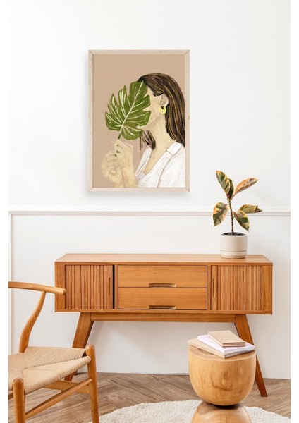 Kadın Ahşap Çerçeveli Tablo modelleri