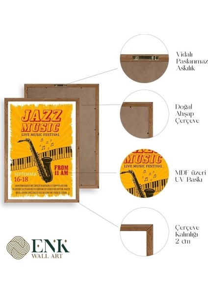 Jazz Ahşap Çerçeveli Tablo fırsatları