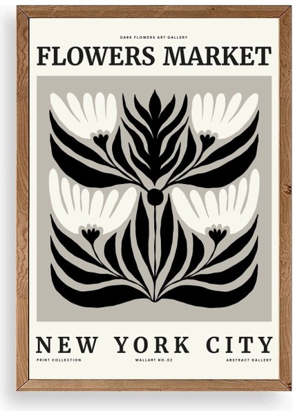 Çiçek Ahşap Çerçeveli Tablo