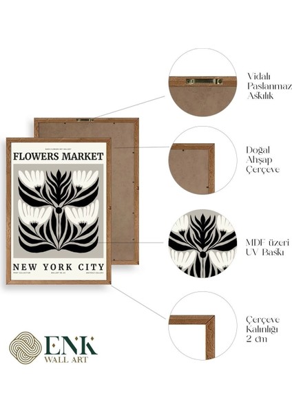 Çiçek Ahşap Çerçeveli Tablo fırsatları