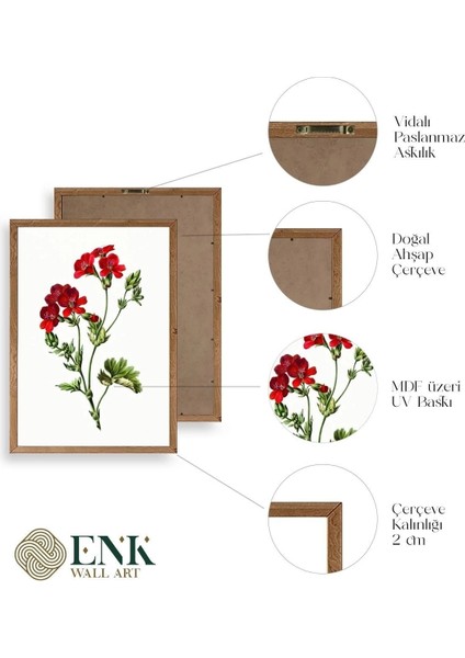 Çiçekler Ahşap Çerçeveli Tablo fırsatları