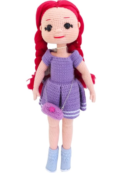 El Yapımı Lila Elbiseli Scotish Bebek
