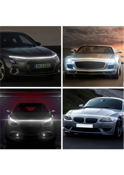 Volkswagen Scirocco Uyumlu Kaput Ledi,gündüz Ledi Izgara Üstü Silikon 150CM Beyaz modelleri