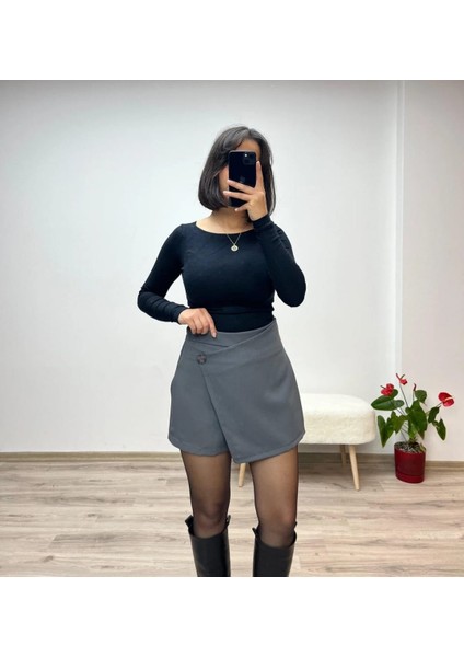 Gri Ön Parçalı Şort Etek fiyatları