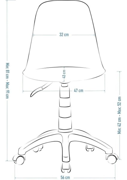 Abant Pembe Çalışma Sandalyesi | Minderli | Ayarlanabilir Döner Tekerlekli Öğrenci & Ofis Sandalyesi fiyatları