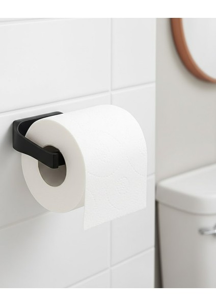 Modern Siyah Tuvalet Kağıtlığı Duvar Tipi Minimal Tasarım Peçetelik