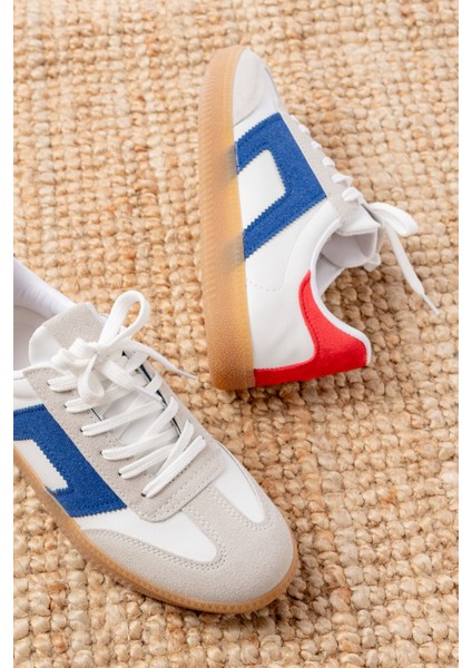 ZRİN-5007 Premium Beyaz Garni Bağcıklı Kadın Sneaker fırsatları