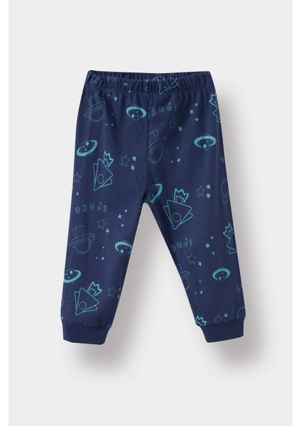 G4401A5NV95 Lacivert Erkek Bebek Pijama Takımı Uzay Baskılı Uzun Kollu Penye Üst Uzun Alt fiyatları