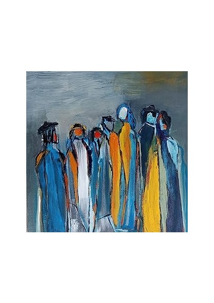 Akrilik Soyut Tablo 25X25 Çerçevesiz El Yapımı