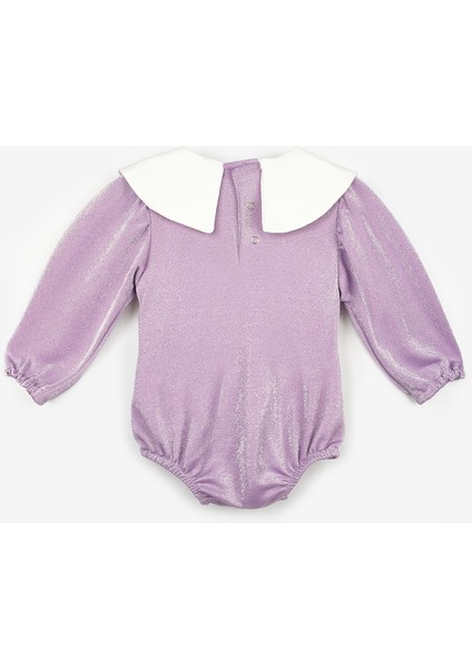 Lila Yaka Detaylı Simli Kız Bebek Tulum - Bailey fiyatları