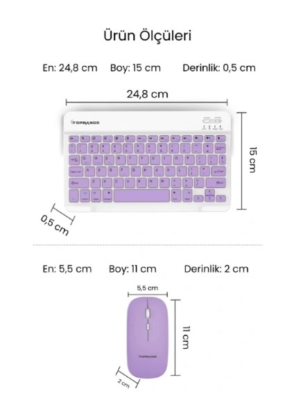 Mor Kablosuz Klavye ve Mouse Seti indirimleri