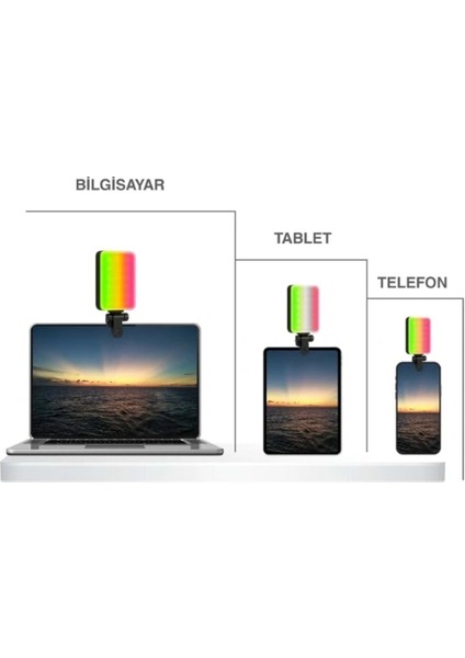 Clip-Fill Taşınabilir Mini Rgb LED Selfie Işığı modelleri
