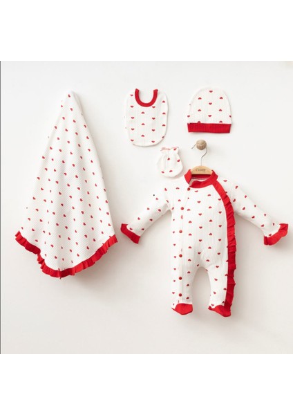Yeni Doğan Kız Bebek 0-3 Ay Battaniyeli Tulum 5li Hastane Çıkışı Zıbın Seti fiyatları