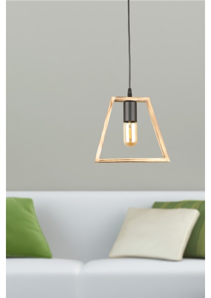 Aksen Tekli Ahşap Avize