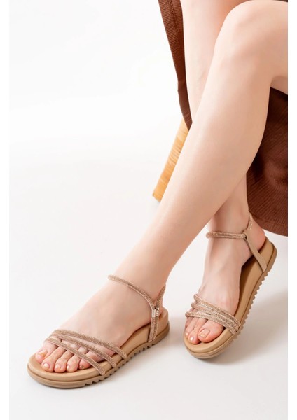 1001-1100 Nut Roze Taşlı Günlük Kadın Sandalet fiyatları