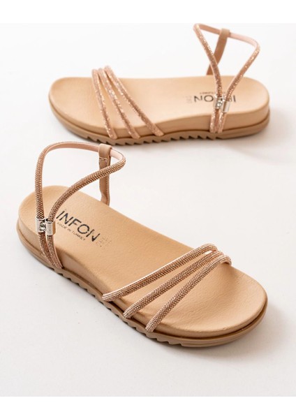 1001-1100 Nut Roze Taşlı Günlük Kadın Sandalet fırsatları