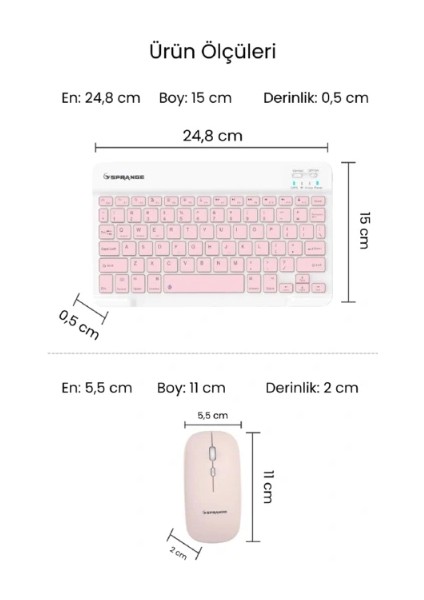 Pembe Kablosuz Klavye ve Mouse Seti modelleri