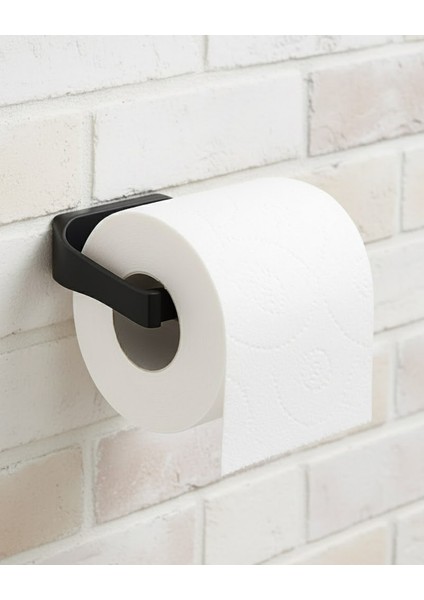 Siyah Metal Tuvalet Kağıdı Tutucu Mat Kaplama Banyo Peçetelik