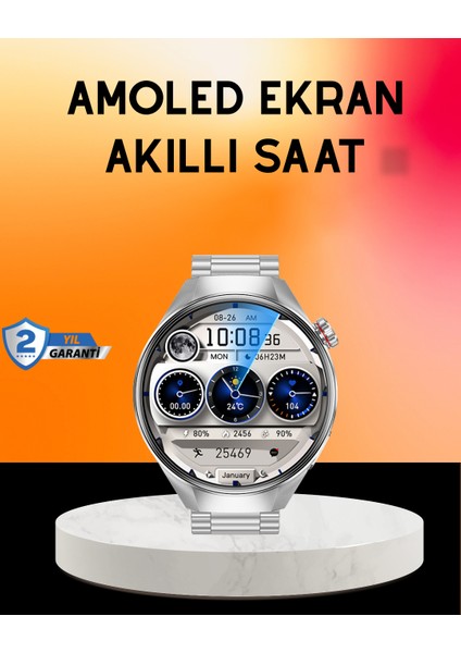 Akıllı Saat Amoled Ekran Bluetooth Aramalı – Nabız, Uyku ve Spor Takipli