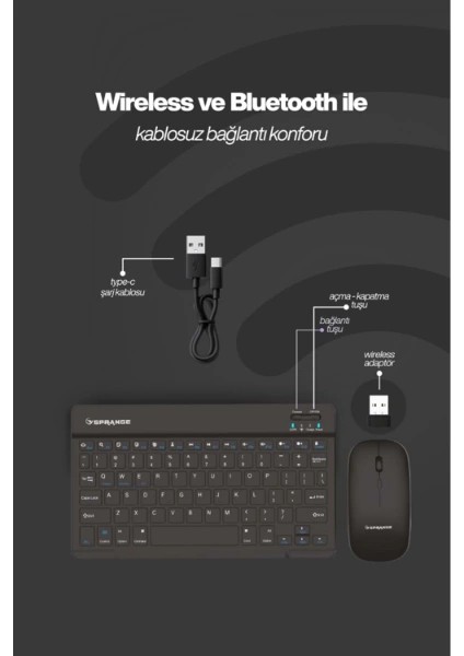 Siyah Kablosuz Klavye ve Mouse Seti modelleri