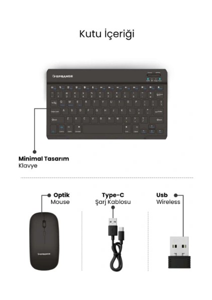 Siyah Kablosuz Klavye ve Mouse Seti fırsatları