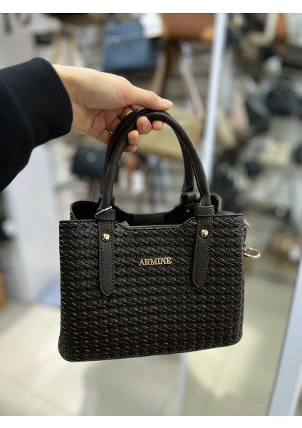 Kahve Kadın Örgülü El ve Omuz Çanta 25YD7416