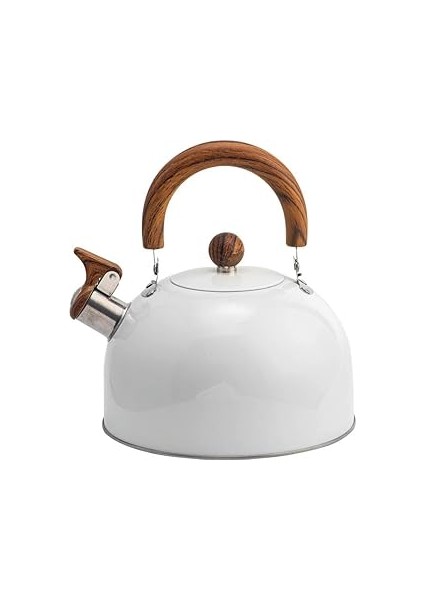 Valkyrie 3l Düdüklü Kettle Su Isıtıcı Çaydanlık Paslanmaz Çelik Islıklı Beyaz