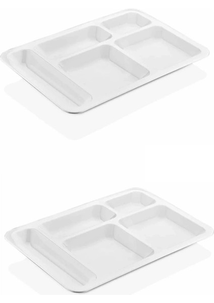 10 Adet 5 Bölmeli Kırılmaz Tabldot Tabak Self Servis Yemekhane Okul Lokanta Tabildot (40 cm X28 Cm) fırsatları