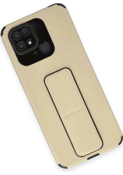 Xiaomi Redmi 10C Kılıf Mega Standlı Silikon - GOLD-(5796) modelleri