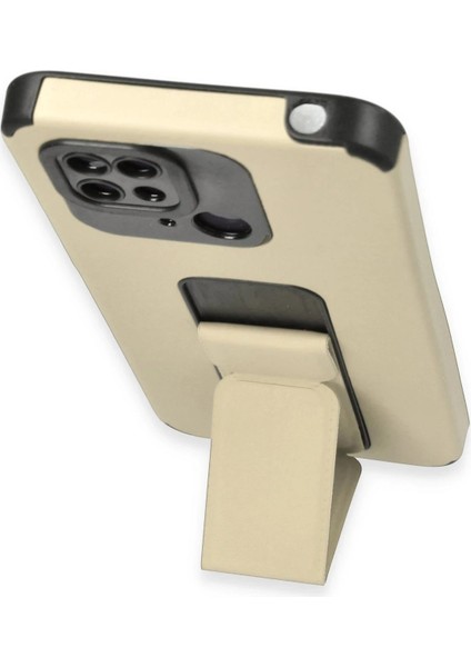 Xiaomi Redmi 10C Kılıf Mega Standlı Silikon - GOLD-(5796) fırsatları