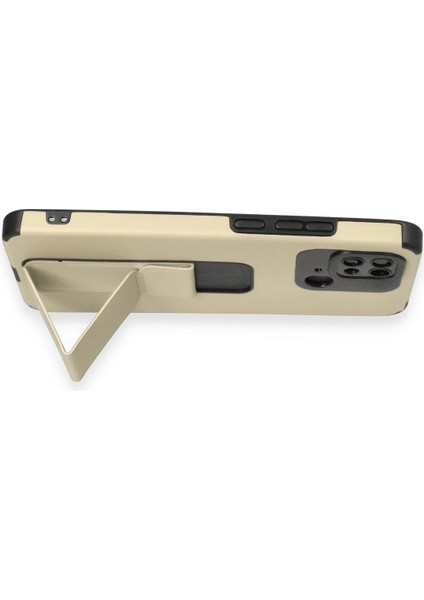 Xiaomi Redmi 10C Kılıf Mega Standlı Silikon - GOLD-(5796) indirimleri