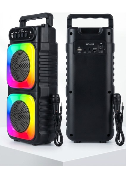 Premium Portatif Ses ve Mikrofon Sistemi – Renkli LED Işıklar, Kablosuz Özgürlük fırsatları