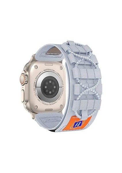 Zore Ile Uyumlu Watch 42MM Krd-99 Hasır Kordon Gri