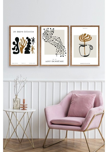 Üçlü Ahşap Çerçeveli Tablo fiyatları