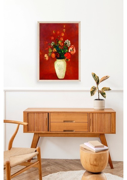 Vazoda Çiçek Ahşap Çerçeveli Tablo modelleri