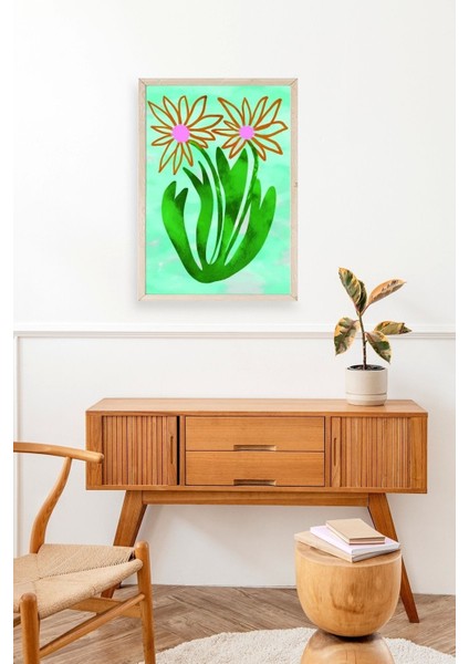 Çiçekler Ahşap Çerçeveli Tablo modelleri