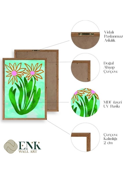 Çiçekler Ahşap Çerçeveli Tablo fırsatları