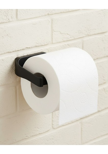 Şık Tasarım Siyah Tuvalet Kağıdı Askılığı Metal Peçetelik