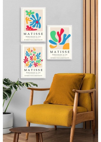 Matisse Üçlü Ahşap Çerçeveli Tablo modelleri