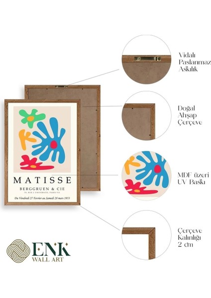Matisse Üçlü Ahşap Çerçeveli Tablo fırsatları