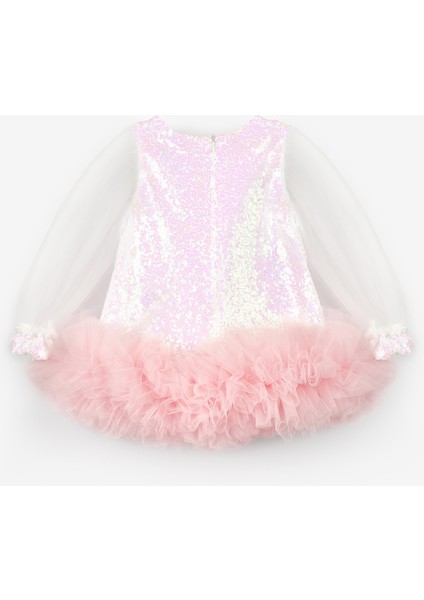 Beyaz Etek Ucu Fırfır Detaylı Kız Bebek Elbise - Violet fiyatları