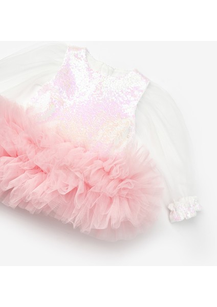 Beyaz Etek Ucu Fırfır Detaylı Kız Bebek Elbise - Violet modelleri